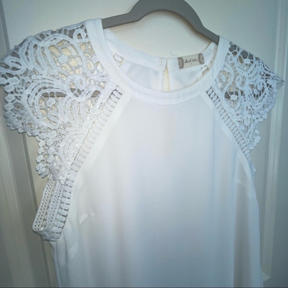 Altar’d State White Dress Lace Cap Sleeve Shift S - Picture 5 of 14